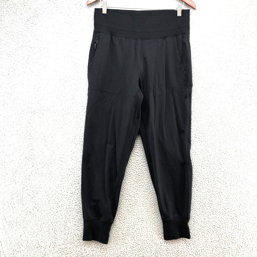 Athleta Venice Jogger Women Medium Black High Rise Zip Pocket Athletic Pant